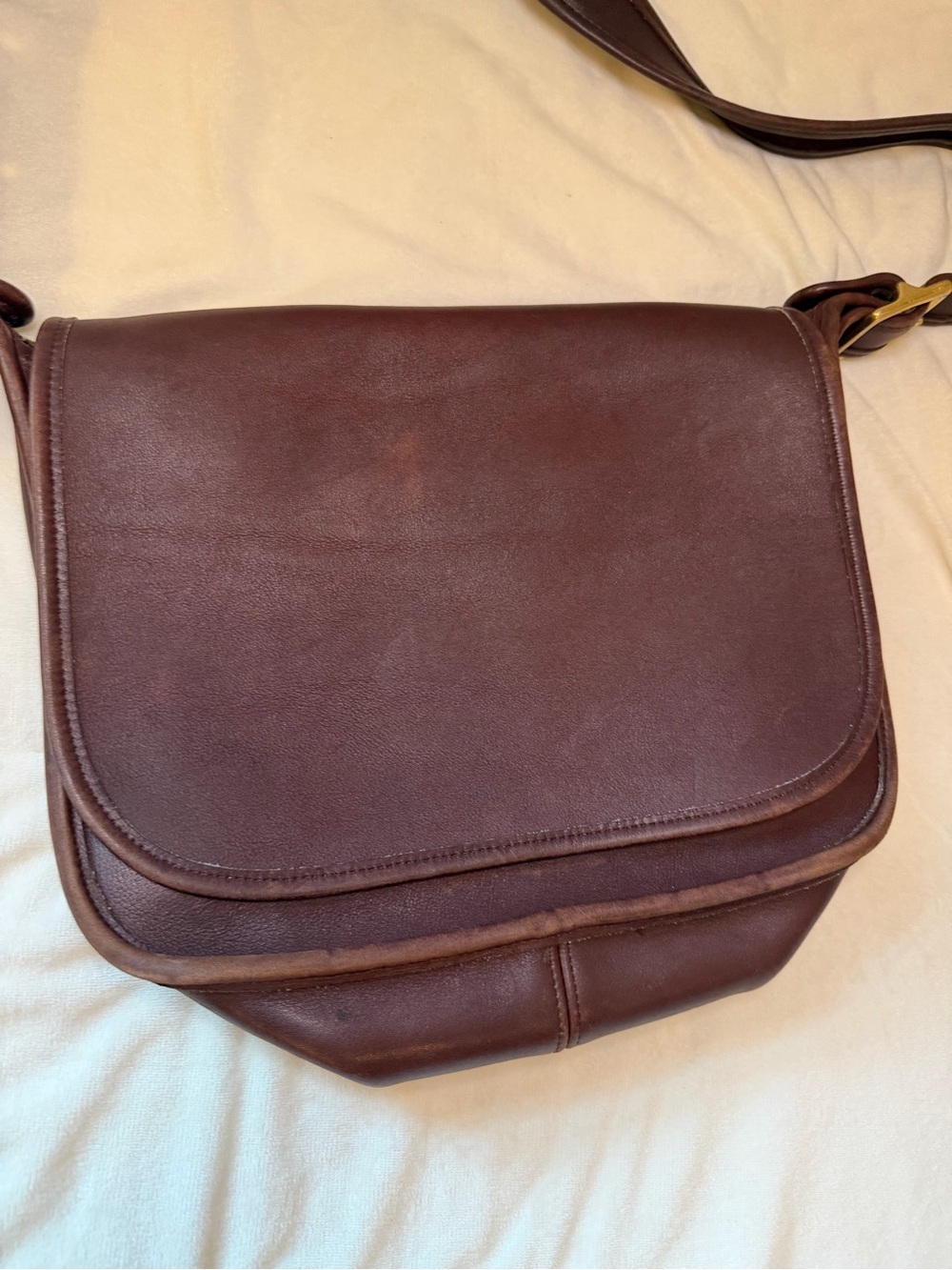Vintage Coach Patricia's Legacy 9951 Brown Leather Flap Crossbody USA Made